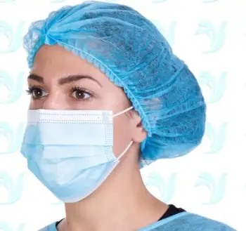 

200pcs Postage specials disposable non-woven dust cap round cap cap strip sky blue net hat white universal