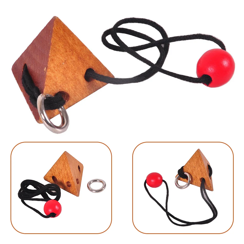 

Adult Toy Collection Pyramid Loop Rope Solution Toy Wooden Intelligence Mind Training Game Children Logic String Puzzle game