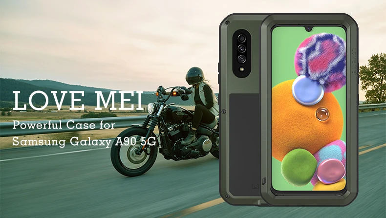 Для samsung Galaxy A90 5G LOVE MEI Броня металлический противоударный чехол из закаленного стекла алюминиевые аксессуары Водонепроницаемый чехол сумка
