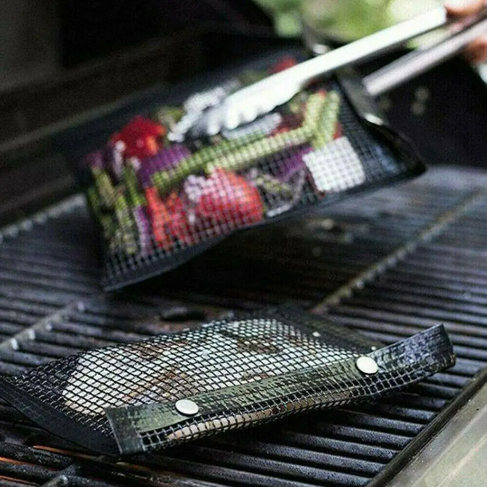 

BBQ Accessories Non-Stick Washable Nonstick Mesh Barbecue Grilling Bag Basket Grill BBQ Net Mat Meat
