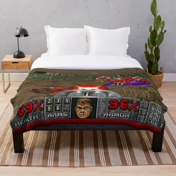 

DOOM I Throw Blanket Soft Sherpa Blanket Bed Sheet Single Knee Blanket Office Nap Blanket