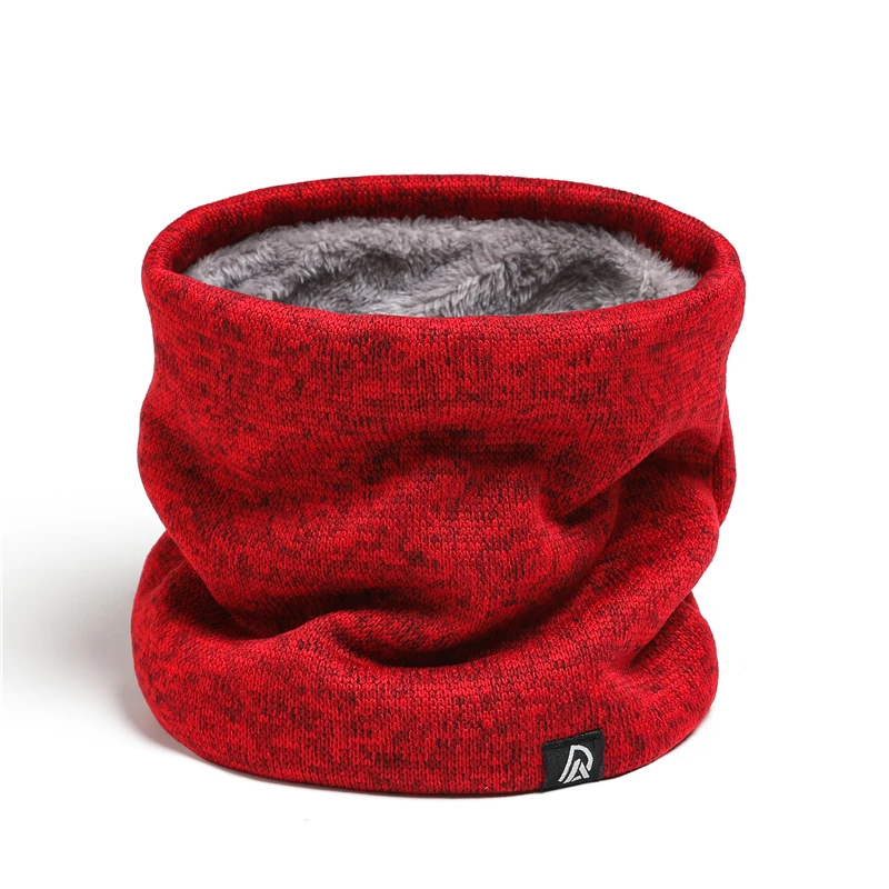 Enfärgad kashmirplysch varm vinterringhalsduk kvinnor män stickad helmask snood halsdukar bufanda tjock avgasrör_voghion.com