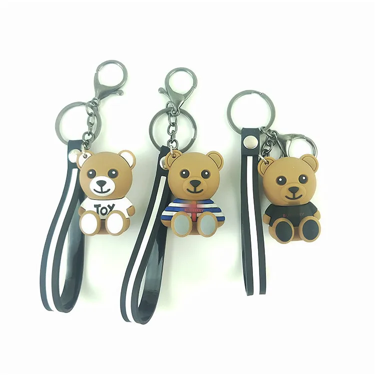 2020 мультфильм кожа строка Медвежонок цепочка для ключей кулон креативные