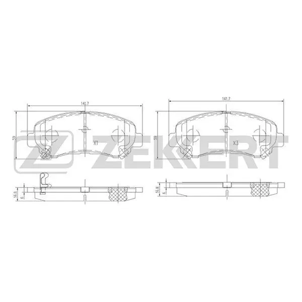 Колодки торм. диск. перед Nissan Qashqai(J10E) 07- X-Trail(T3