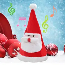 Регулируемая электрическая Рождественская плюшевая игрушка в шапке, светящийся Поющий светильник, качели, Рождественская плюшевая игрушка для детей, Рождественский подарок