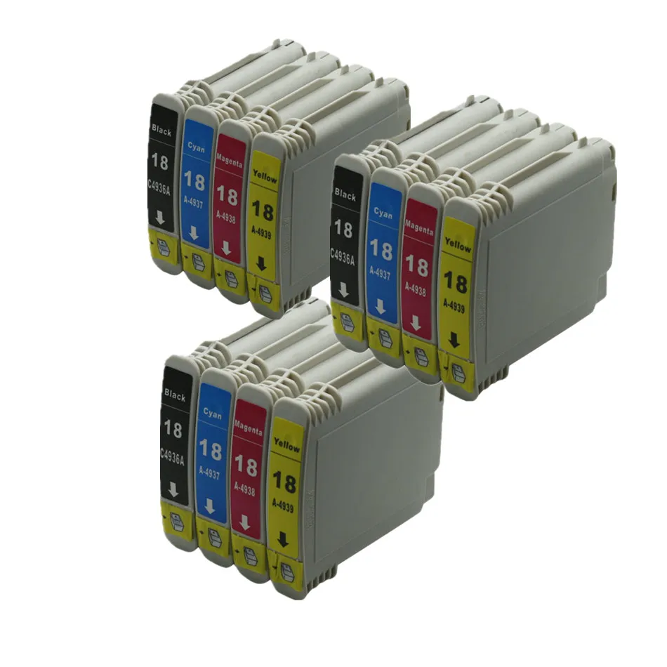 Чернильные картриджи Замена для HP18 18 C4936A A4937 A4938 A4939 Officejet Pro K5300 K5400dn K5400dtn K8600 L7380 L7580 L7590 - Цвет: 3BK 3CYM