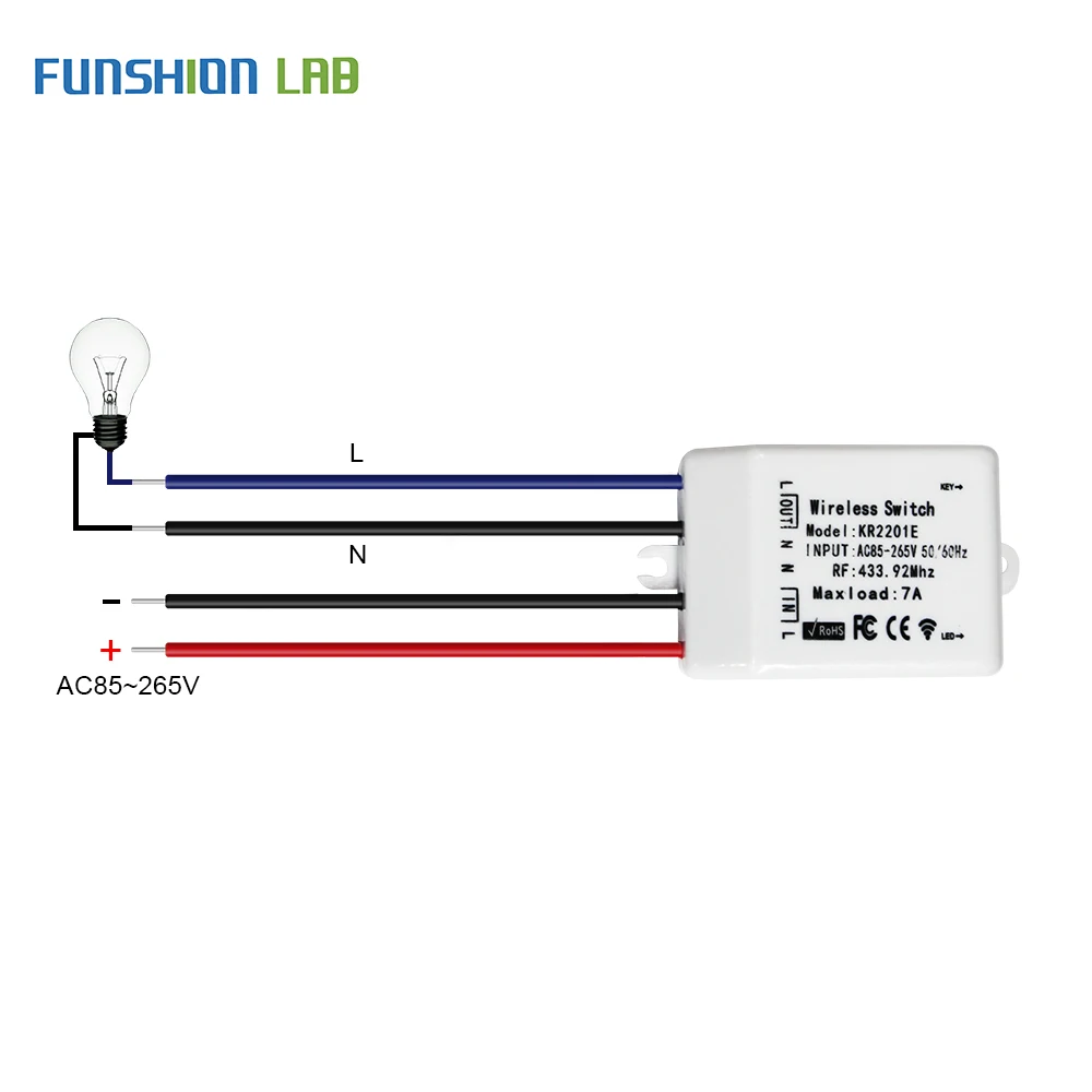 FUNSHION 5 шт. 433 92 МГц беспроводной переключатель универсальный AC 85 265V CH пульт