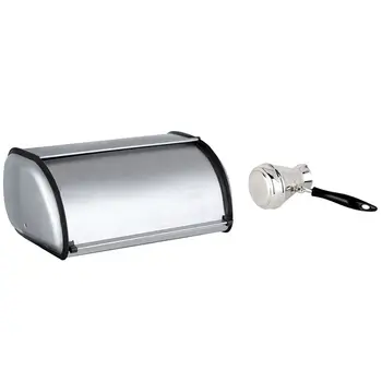 

Stainless Steel Durable Simple Bread Case Breadbox Storage Box with European Long Handle Moka Pot