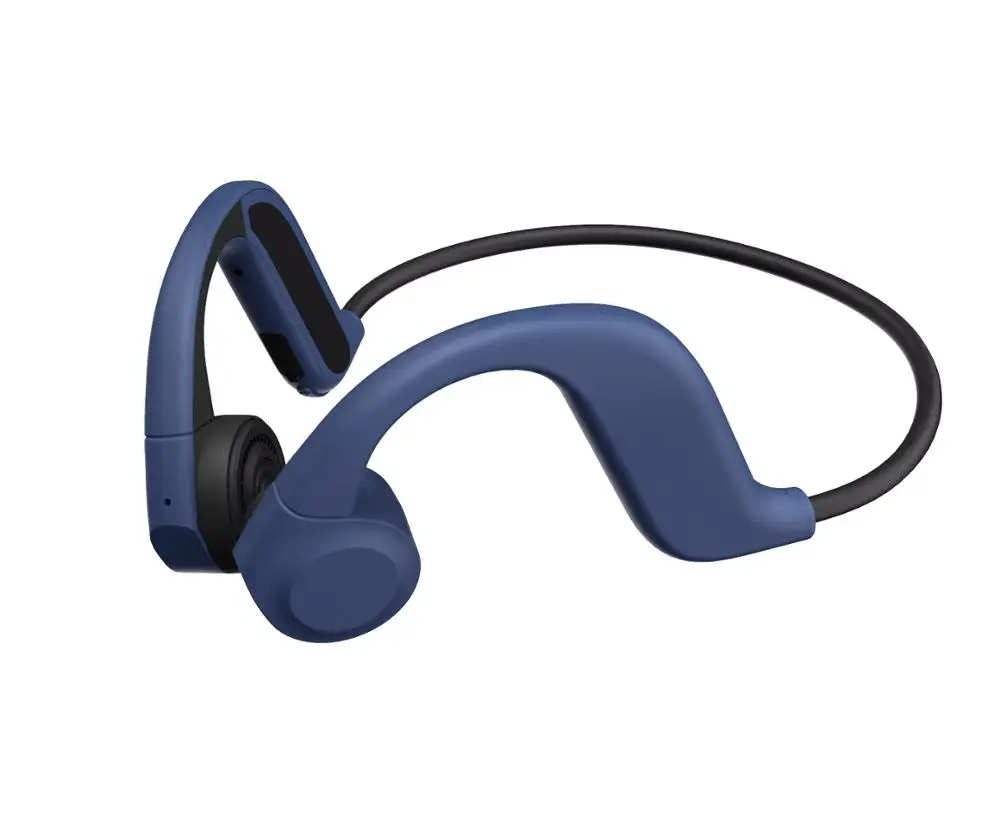 Blue Bluetooth IPX5 Водонепроницаемая гарнитура наушники с технологией костной проводимости со встроенной памятью 8 Гб двойной микрофон Шумоподавление для спортивной езды - Цвет: Blue