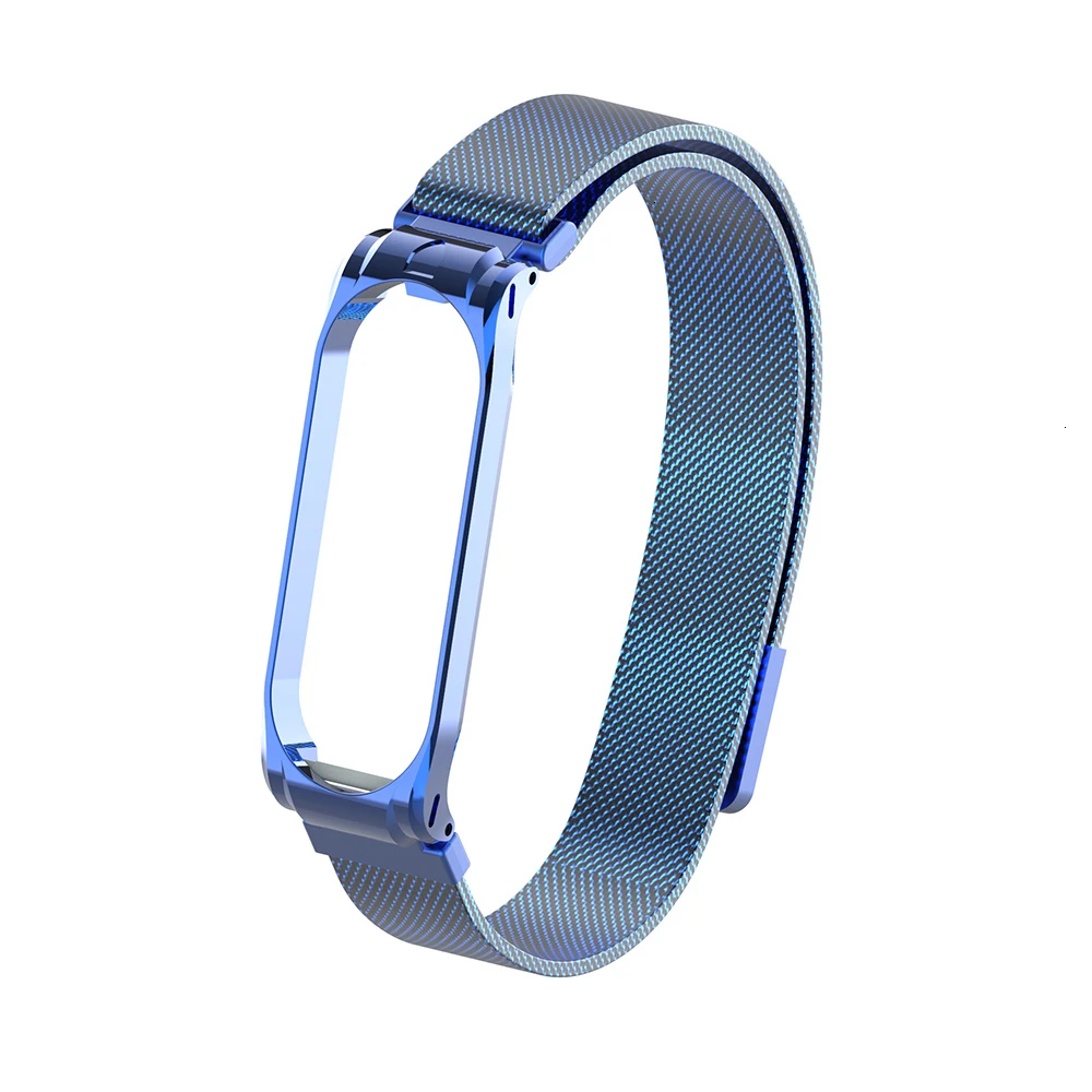 Mi Band 4 3 металлический ремешок с магнитной пряжкой браслет на запястье ремешок из нержавеющей стали замена NFC Браслет для Xiao mi Band 3 4 - Цвет ремешка: blue
