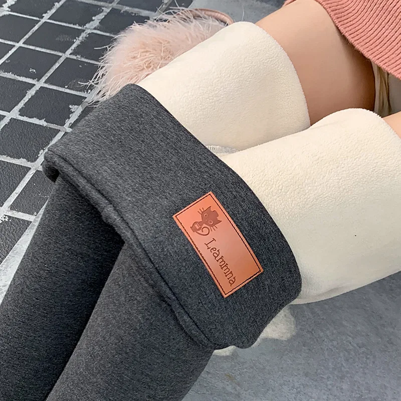 

Women's Warm Winter Leggings Cotton Thermal High Waist Black Thick Fleece Leggings Skinny Stretch Solid Sportswear Leggings New