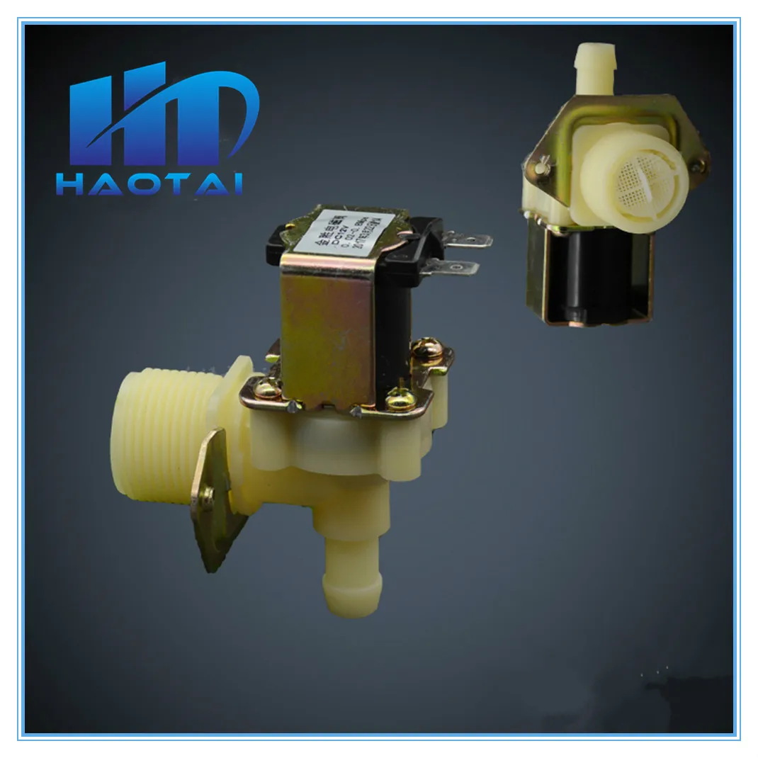 Пластиковый электромагнитный клапан 24 В, 220 в 12 В машина для льда электромагнитный клапан G3/" до 12 мм клапан кондиционирования воздуха