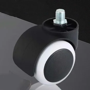 

New Arrival 5 Pcs Screw Universal Mute White Caster Nylon Wheel PU Office Chair Swivel Rollers Furniture