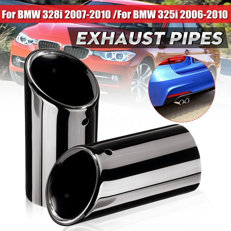 

2X Tail Exhaust Tip Pipes Titanium Black for BMW E90 E92 325 328I 3 Series 06-10