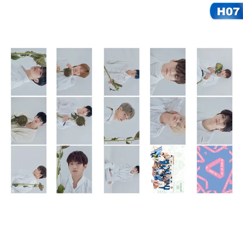 7 14Pcs/Set KPOP Seventeen Team Album Collection Love Letter Photo Card PVC Cards Self Made LOMO Card Photocard - Цвет: 7