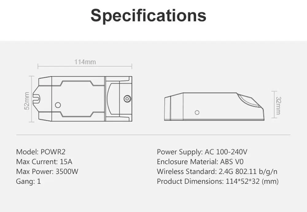 Itead SONOFF POW R2 15A 3500 Вт Wifi переключатель контроллер в режиме реального времени энергопотребление монитор измерения e-WeLink для умного дома