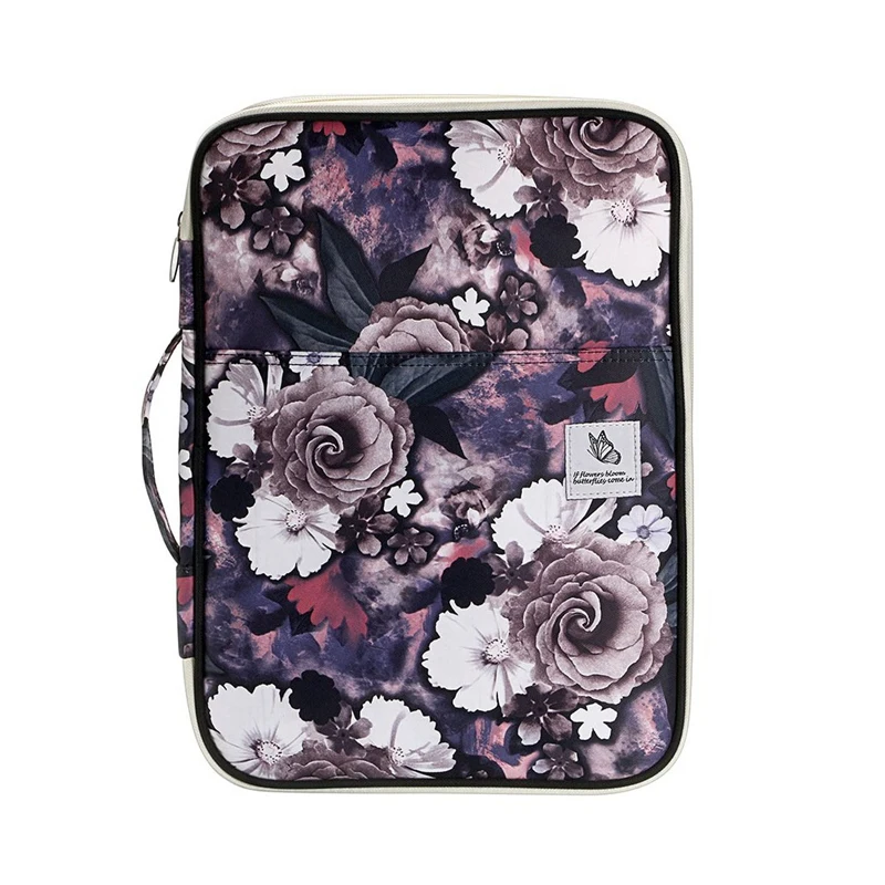 Multi-Function A4 File Bag Waterproof Travel Office Zipper Storage Bag Suitable for Notebook, Pen, File Storage