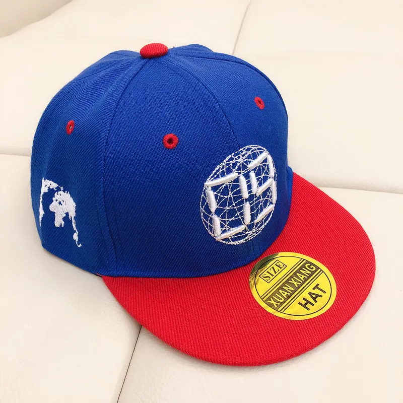Новая 3D вышитая бейсболка детская Snapback хип-хоп шляпы для мальчиков и девочек уличные детские шляпы от солнца для от 2 до 8 лет gorras - Цвет: Blue