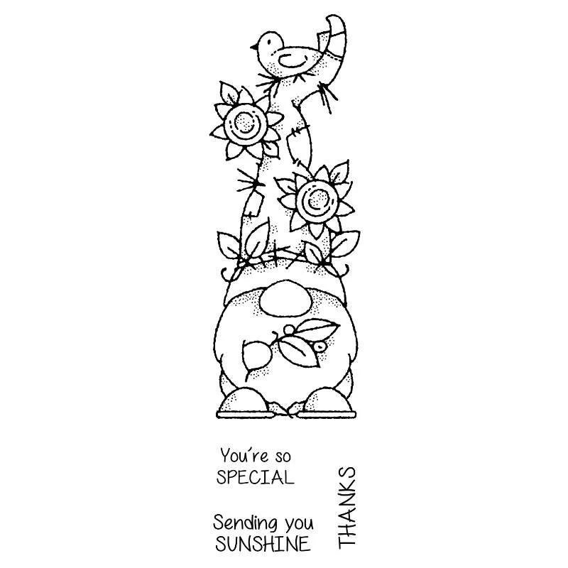 2021 New Christmas Gnome and Animal Pattern Clear Stamps Set For Making Dwarf Greeting Card Scrapbooking No Metal Cutting Dies 