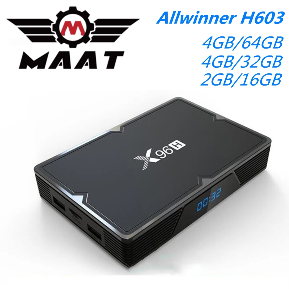 X96 H Android 9,0 Allwinner H603 Смарт ТВ коробка 4 ядра, 4 Гб оперативной памяти, 32 Гб оперативной памяти, 64 ГБ 4 к HD медиа плеер 2,4G 5G, Wi-Fi, BT4.1 Декодер каналов кабельного телевидения X96H