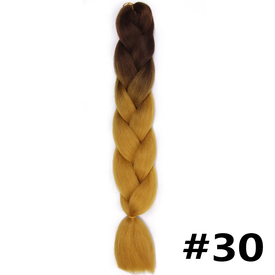 Женские огромные Омбре косички синтетические косички для наращивания волос для вязания крючком косички Kanikalon многоцветные для афроамериканок - Цвет: 30