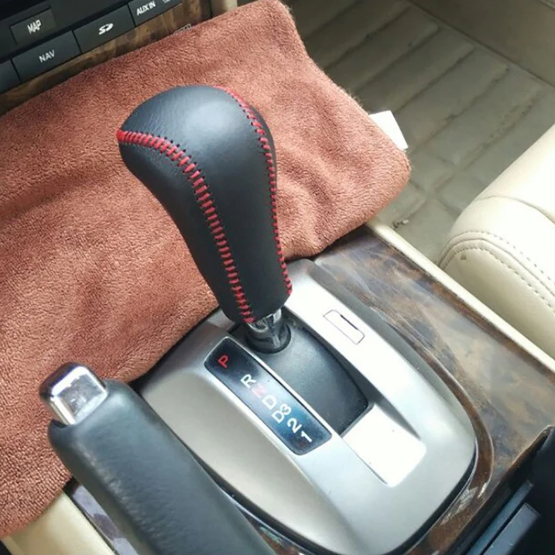 핸드 바느질 가죽 기어 시프트 레버 노브 커버 핸드 브레이크 커버, 기어 시프트 레버 커버, Honda Feidu Civic Accord 용