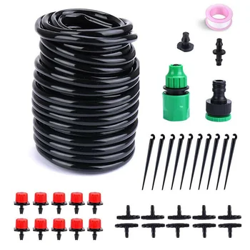 

DIY Micro Drip Irrigation Self Plant Watering Garden Hose System Set Auto Timer Adjustable Dripper Tubing Quick Connector Parts