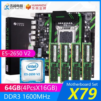 

HUANANZHI X79 Motherboard Set X79-ZD3 REV2.0 M.2 MATX With Intel Xeon E5-2650 V2 2.6GHz CPU 4*16GB (64GB) DDR3 1600MHz RECC RAM