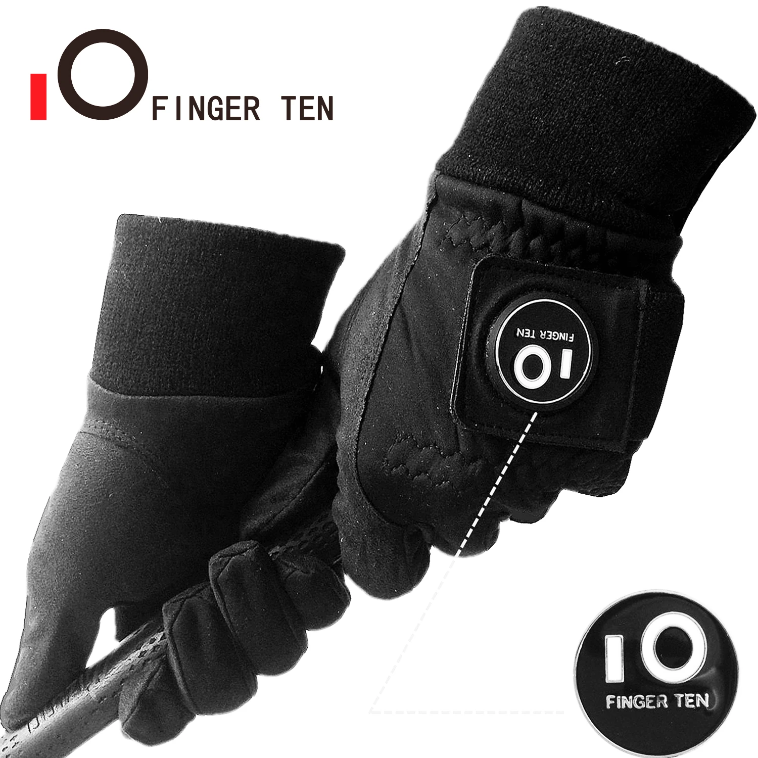 Men Warm Winter Golf Gloves with Ball Marker Windproof Waterproof Breathable Cold Weather Grip Glove Women Black Drop Shipping 1