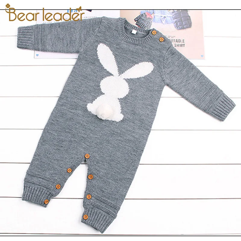Bear Leader/Комбинезоны для маленьких мальчиков; костюм для новорожденных; милый мультяшный Кролик; комбинезоны для девочек; Вязаный комбинезон; детская одежда унисекс; костюмы