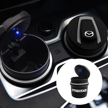 

Car Ashtray LED Light Smokeless Auto Ashtray Flame Retardant Cigarette Holder Box For Mazda Axela 2 3 MS 6 CX-5 CX-4 CX3 CX5 Axe