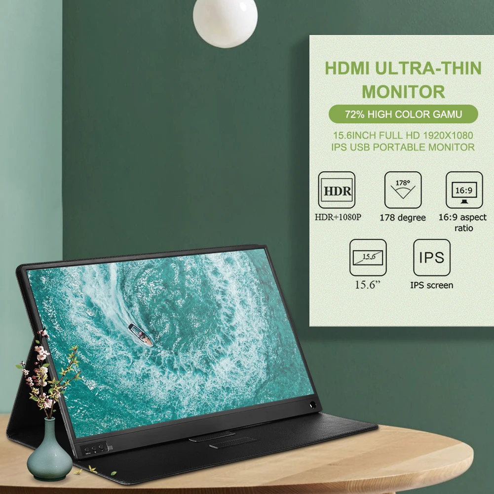 US $141.37 156 Inch Full HD 1920x1080 IPS USB Portable Monitor Large Screen HDMI UltraThin Monitor Laptop Computer Accessories New Hot