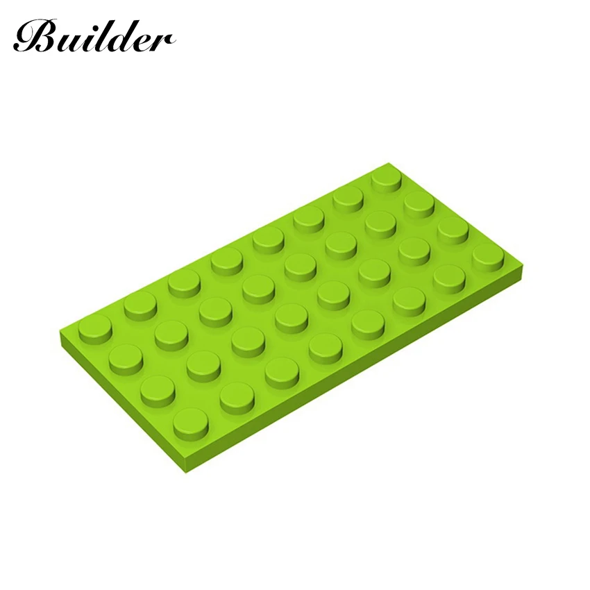 리틀 빌더 3035 MOC 얇은 피규어 벽돌 4x8 도트 10pcs 빌딩 블록 DIY 크리 에이 티브 조립 입자 완구 어린이를위한