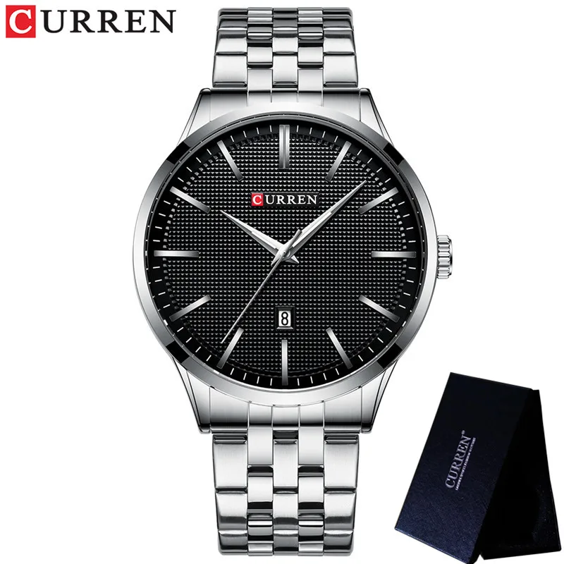 CURREN Sport Men Watch Top Brand Luxury Silver Military Business Waterproof Male Clock Full Steel New Quartz Man Wristwatch 8364