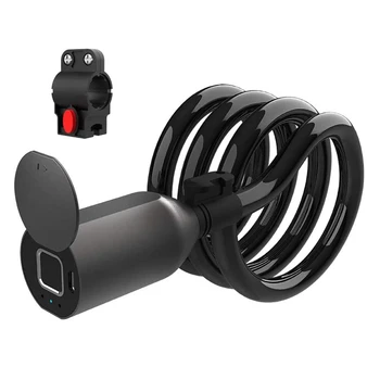 

Fingerprint Bicycle Steel Cable Lock Electric Bicycle Mountain Bike Lock Anti-Theft Lock Steel Cable Lock Waterproof