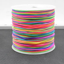 Разноцветные ювелирные аксессуары шнур сделай сам для изготовления браслета ожерелье 0,8 мм 100 ярдов не эластичный цветной нейлоновый шнур