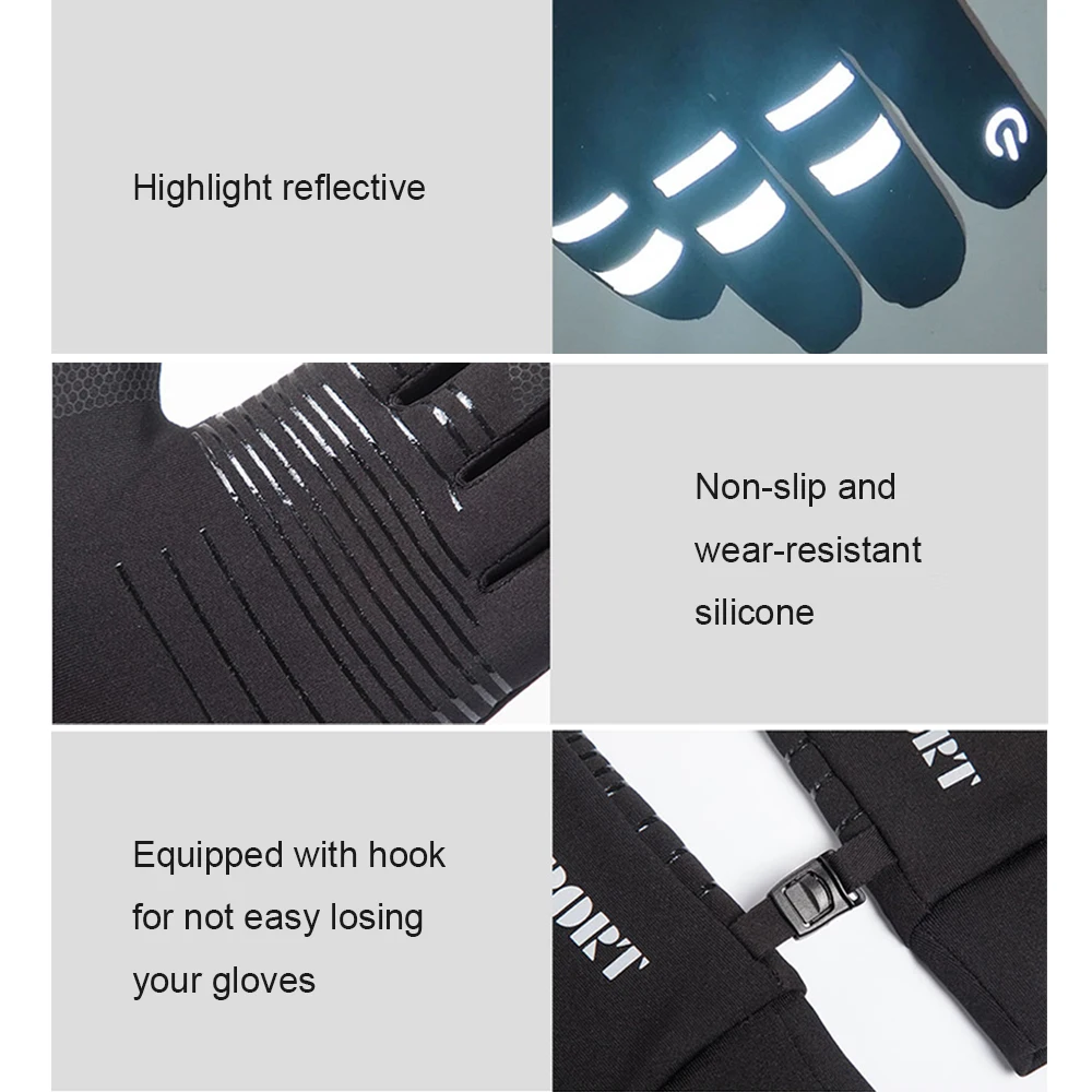 Велосипедные перчатки для мужчин и женщин, зимние теплые спортивные перчатки с сенсорным экраном для холодной погоды, ветрозащитные митенки, перчатки