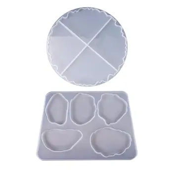 

DIY Wave Coaster Crystal Epoxy Mold Manual Mirror UV Resin Rectangle Table Decor