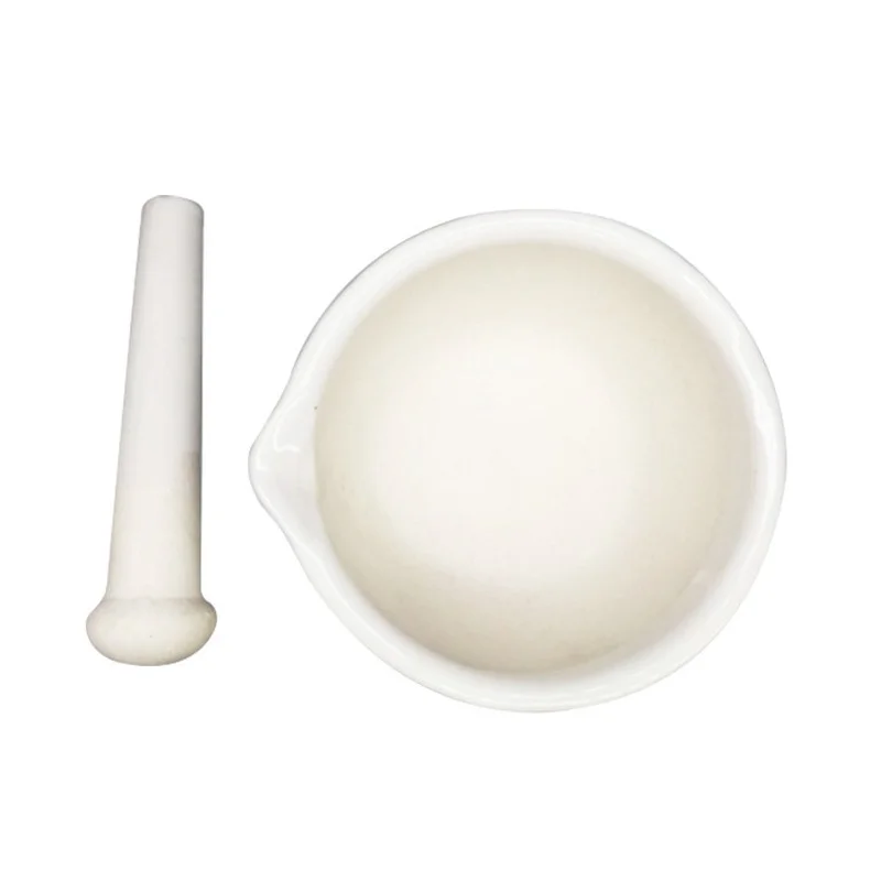 도자기 박격포 및 유 봉 60mm/80mm/100mm/130mm/160mm 혼합 연 삭 그릇 세트 화이트 실험실 키트 도구
