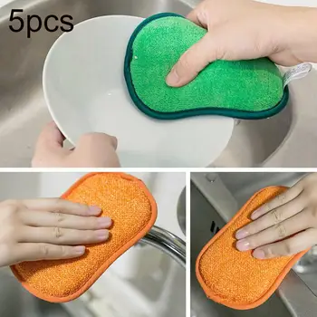 

5Pcs kitchen Non-stick Oil Water Absorption Nano Cleaning Cloth Dish Wok Strong Decontamination Dish Washing Towel