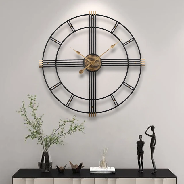 Vintage 50cm Wall Clock Metal 3D Wall Decor Living Room Decoration Classic  Clocks Wall Home Decor Luxury Clock Reloj De Pared - AliExpress