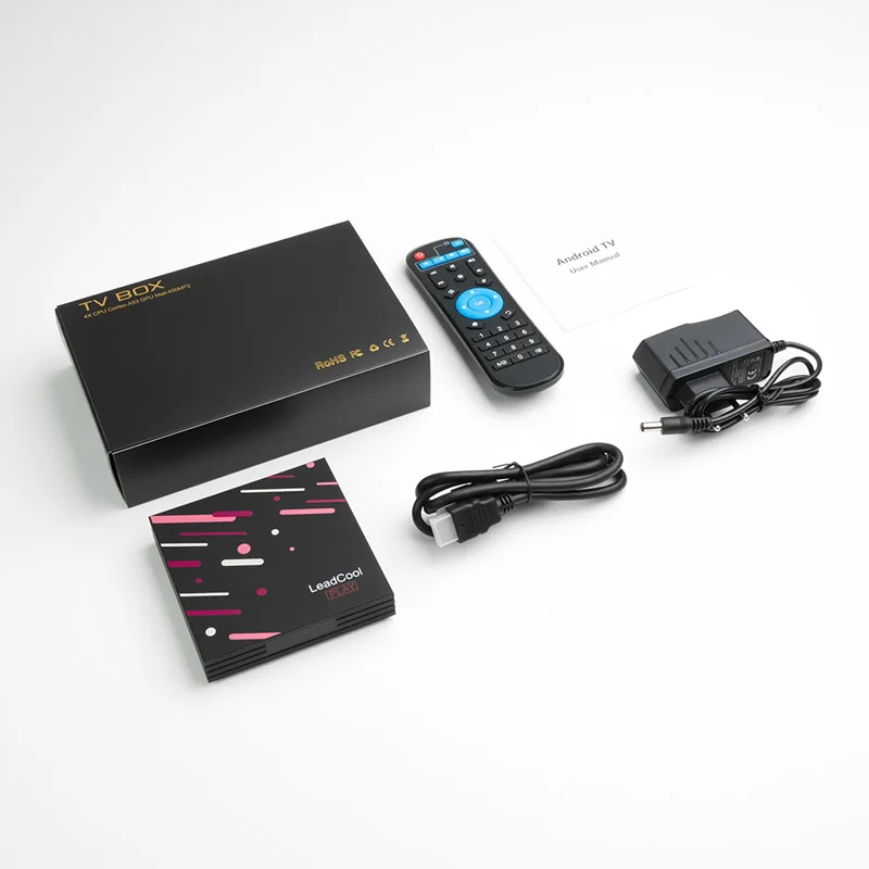 Leadcool Play Android tv Box H.265 4K Android 9,0 2G/4G 16G/64G RK3318 четырехъядерный USB 3,0 2,4G/5,8G двухдиапазонный WiFi телеприставка