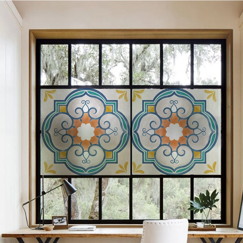 

2019 New Static Cling Stained Glass Window Film door glass color film frosted dropshipping