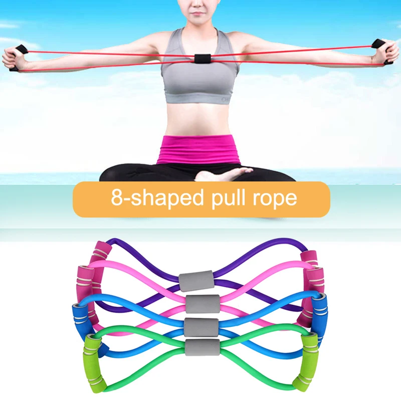 High Quality Resistance Bands Chest Expander Rope 8 Word Elastic for Yoga Muscle Fitness Exercise G66 | Спорт и развлечения
