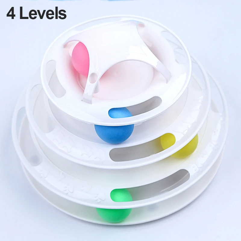 toy dogs for sale 3/4 Levels Pet Cat Toy Training Amusement Plate Kitten Tower Tracks Disc Cat Intelligence Triple Disc Tumbler Ball Interactive flopping fish cat toy Toys