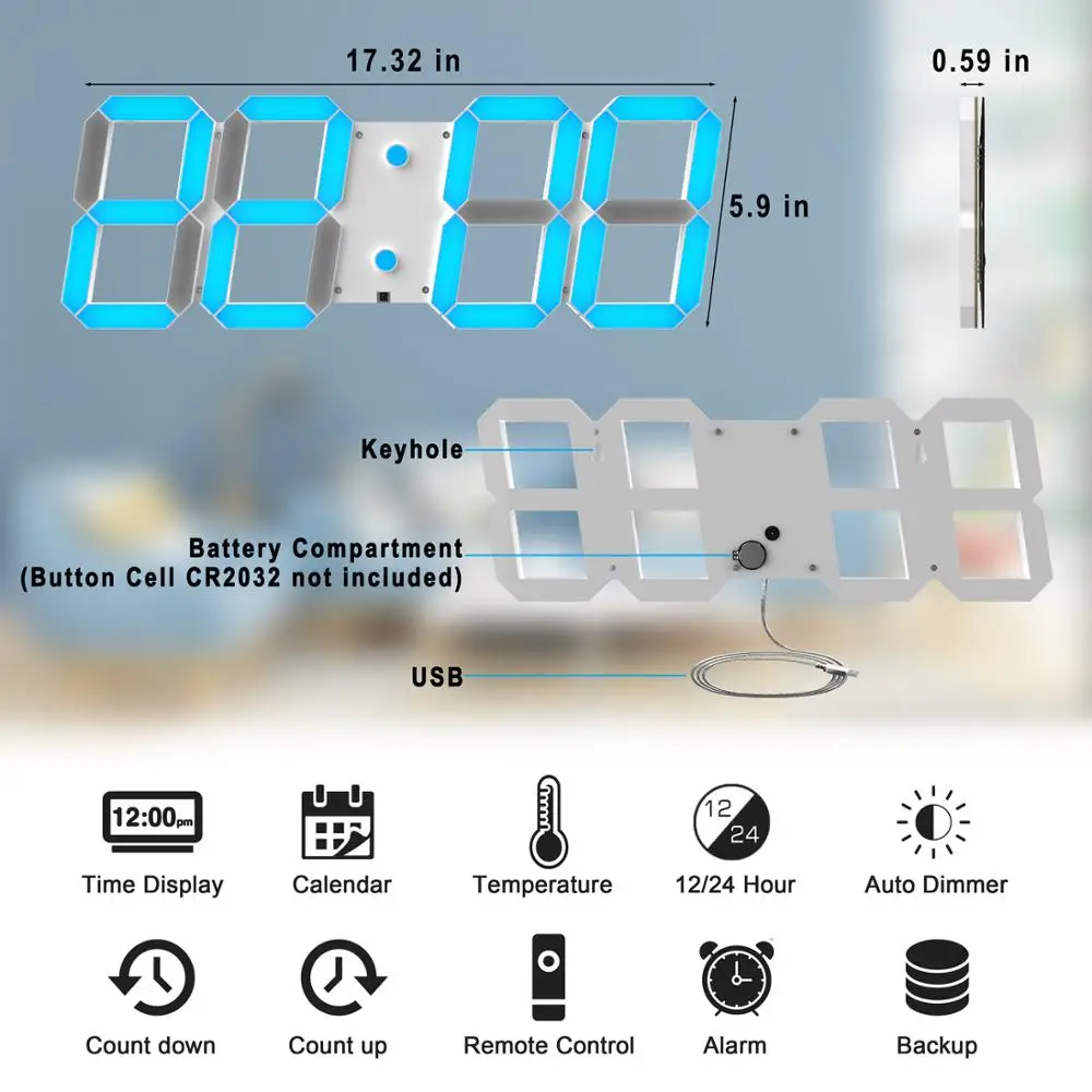 Объемные большие настенные часы KOSDA зеркальные для самостоятельного декора