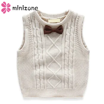 

2019 Autumn Toddler Boy Vest Cardigan Knitted Sweater Clothing Children Sweater Kids Clothes Baby Boy Vest School Bow-Tie Random