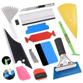 

FOSHIO Carbon Fiber Vinyl Wrap Car Tool Kit Magnetic Stick Squeegee Razor Scraper Auto Window Tint Tool rubber wiper film knife