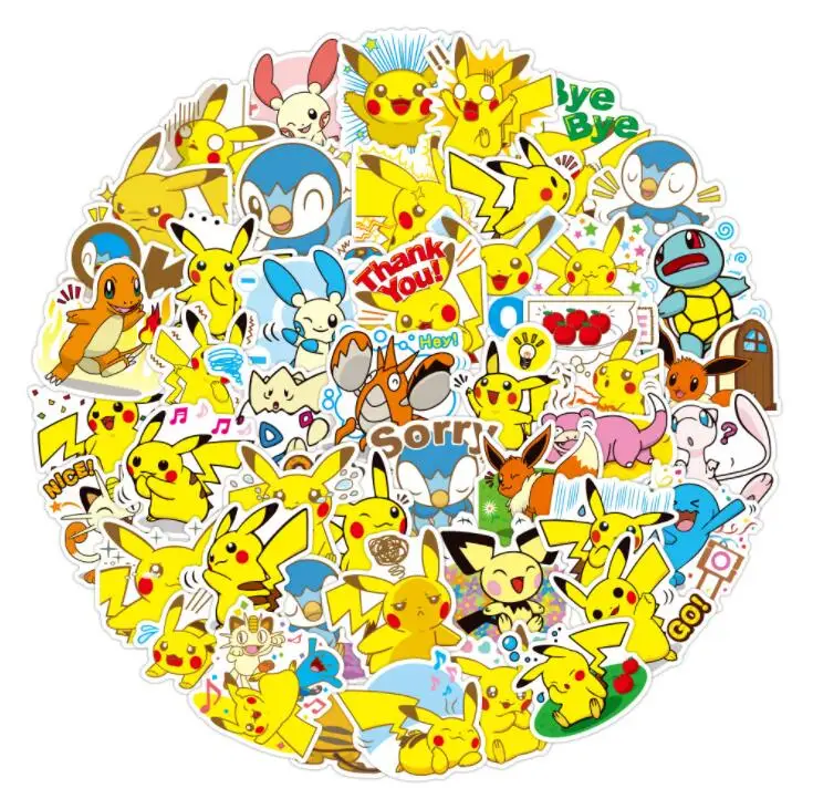 Autocollant de dessin animé Pokemon pour enfants, 40 pièces, jouet Pikachu, scooter, vélo, téléphone portable, sac de voyage, graffiti amusant, nouveau