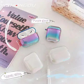 

Colorful gradient Protective Case For Apple AirPods Pro 1st 2nd Colorful Bluetooth Earphone Protector Hard PC Charging Box Case